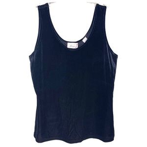 VINTAGE Lord & Taylor Velvet Tank Top Black Medium